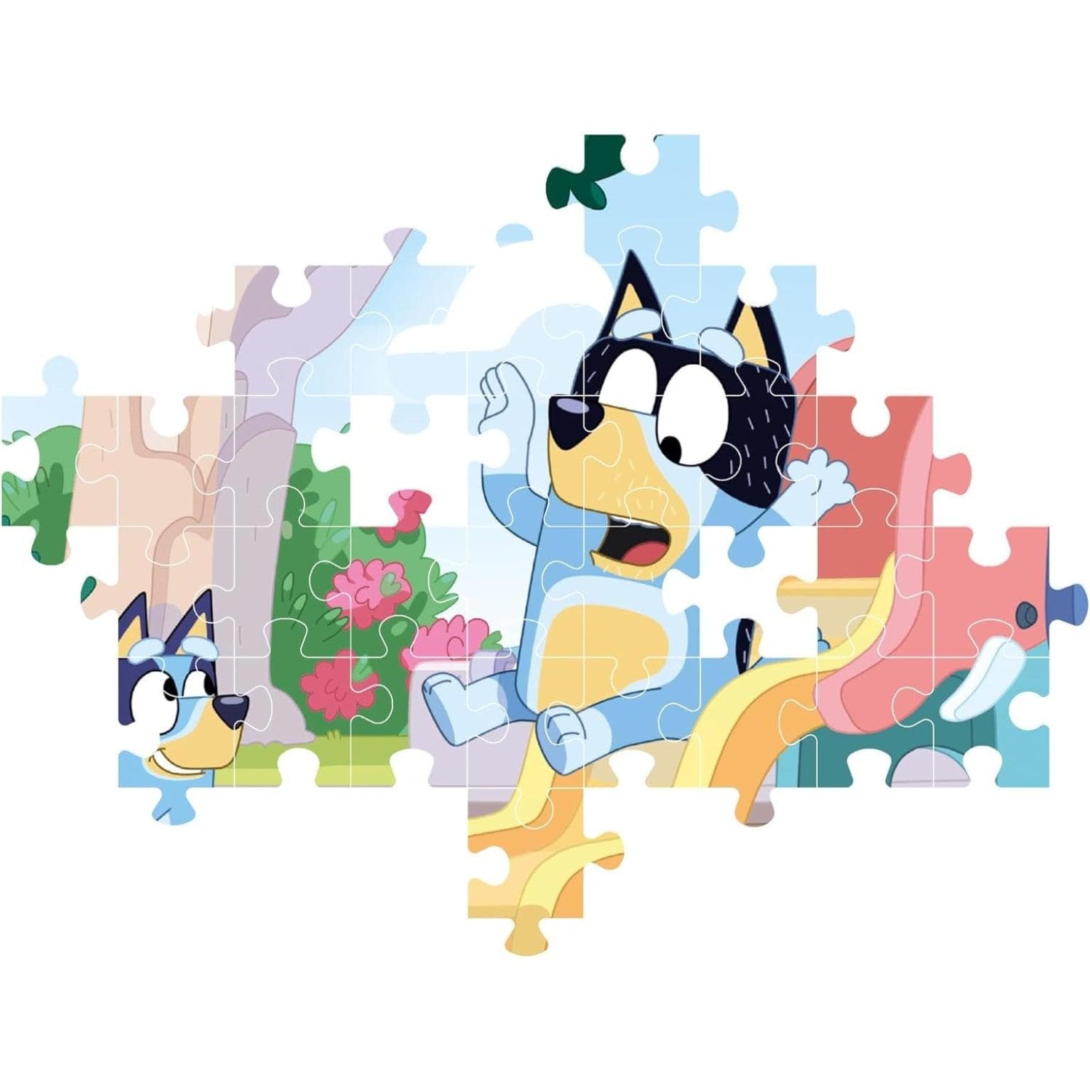 Apresentamos Puzzle Bluey e Bingo 104 peças com o SKU 552717124 recomendado para + 6 anos