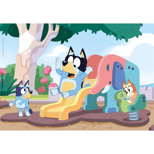 Apresentamos Puzzle Bluey e Bingo 104 peças com o SKU 552717124 recomendado para + 6 anos
