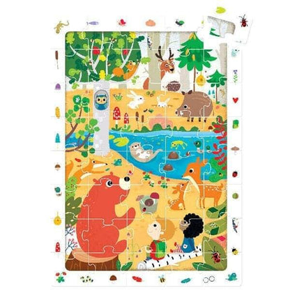 Puzzle de Observação da Floresta montado com urso, rio e animais