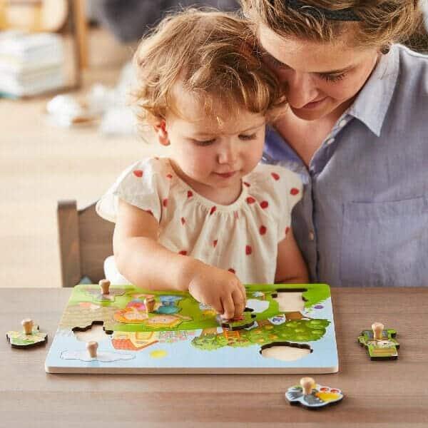 Apresentamos Puzzle de Pegas O Pomar com o SKU 810443021 recomendado para + 12 meses