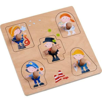 Apresentamos Puzzle de Pegas Profissões com o SKU 810458821 recomendado para + 12 meses