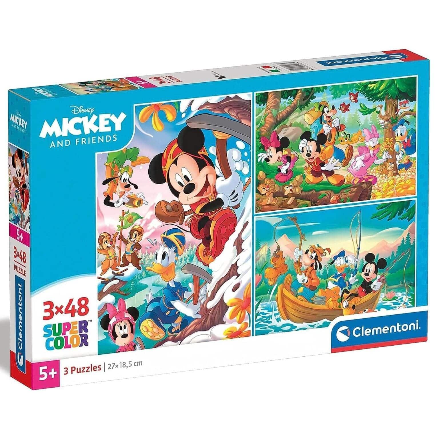 Puzzle Disney Mickey e amigos 3 x 48 pçs - Brincatoys