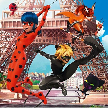 Puzzle LadyBug: Ladybug e Cat Noir junto à Torre Eiffel