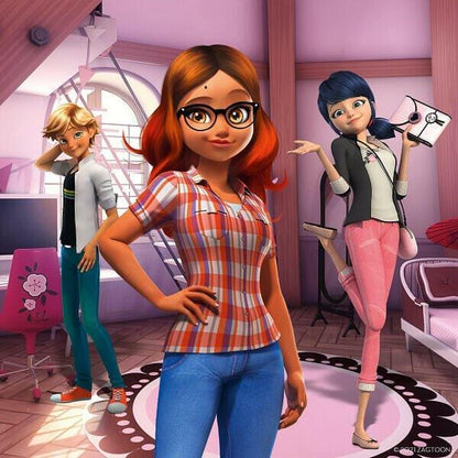 Puzzle LadyBug: Marinette, Alya e Adrien num quarto