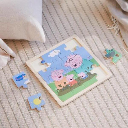 Puzzle Madeira Peppa Pig - Família na Lama