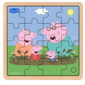 Puzzle Madeira Peppa Pig - Família na Lama - Brincatoys
