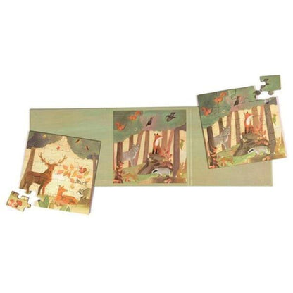 Puzzle Magnético Floresta com peças a serem encaixadas