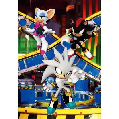 Puzzle Sonic 3 x 48 peças com Silver, Shadow e Rouge