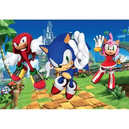 Puzzle Sonic 3 x 48 peças com Sonic, Knuckles e Amy