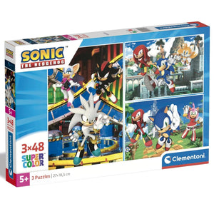 Apresentamos Puzzle Sonic e Amigos 3 x 48 peças com o SKU 552528024 recomendado para + 5 anos