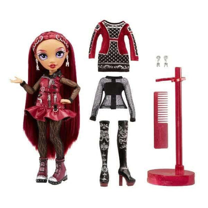 Boneca Mila Berrymore de cabelo vermelho com roupa extra, botas, suporte e pente