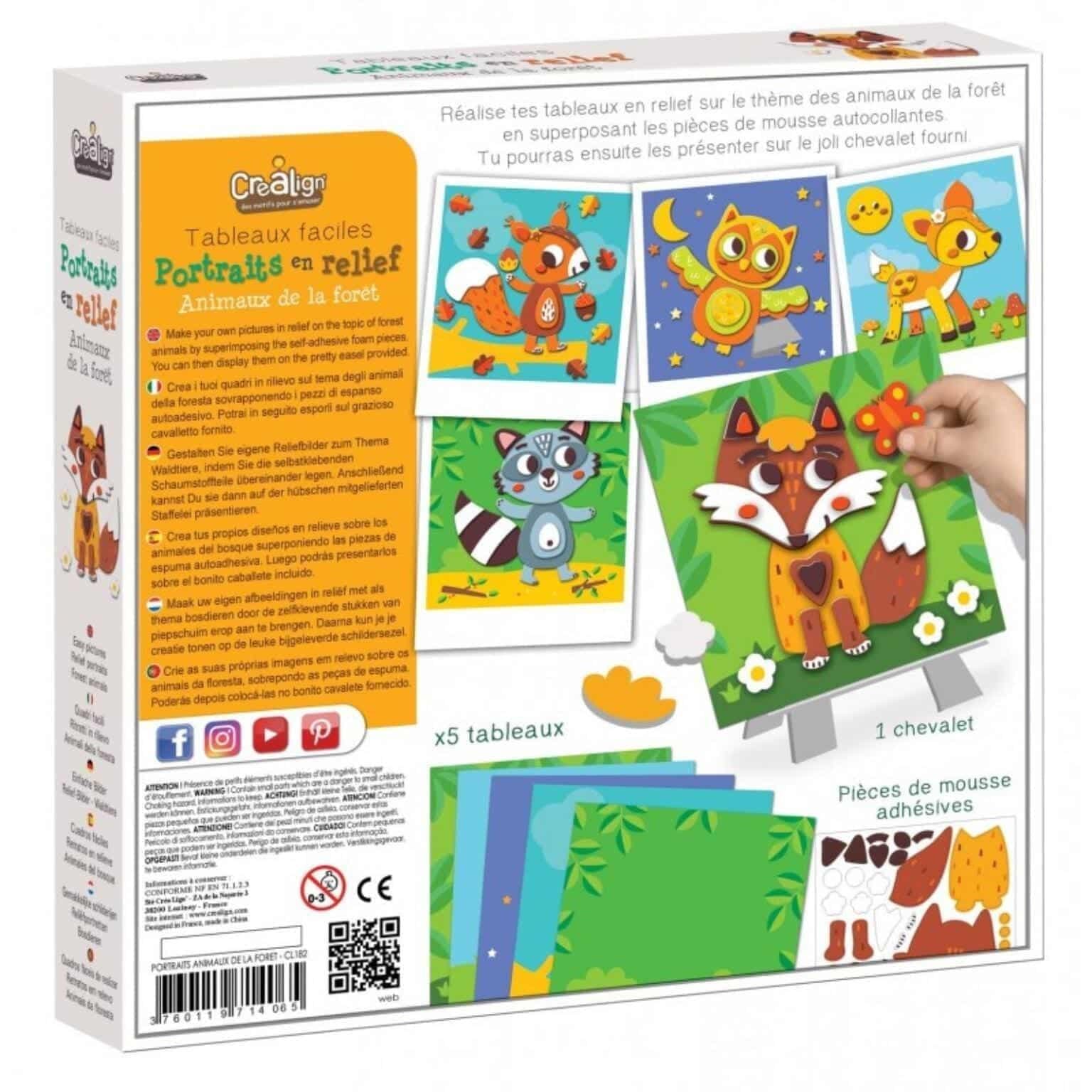 Apresentamos Retratos 3D de animais da floresta com o SKU 711406523 recomendado para + 3 anos