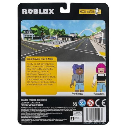 Parte de trás da embalagem Roblox Brookhaven: Hair & Nails