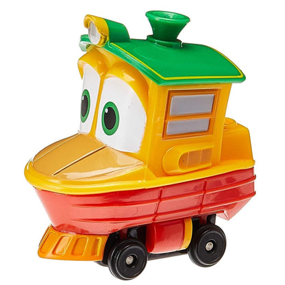 Comboio Robot Trains Duck amarelo e laranja com tejadilho verde