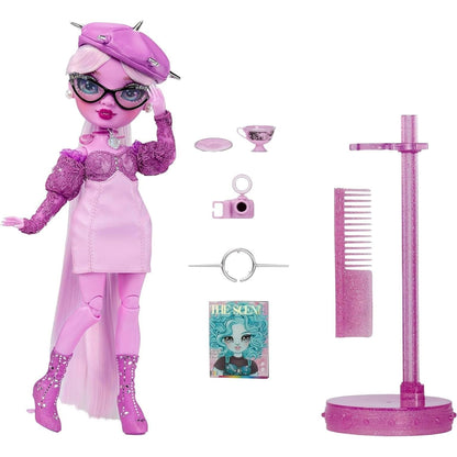 Shadow High Lavender Lynn: boneca com câmara, suporte, pente e acessórios