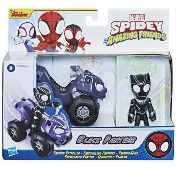 Spidey and his Amazing Friends Pantera Negra e Quadriciclo Pantera - Brincatoys