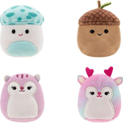 Squishville Mini Squishmallows Autumn Friends Squad: cogumelo, bolota, esquilo e veado