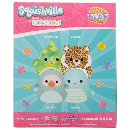 Folheto Squishville Prehistoric Squad com as personagens