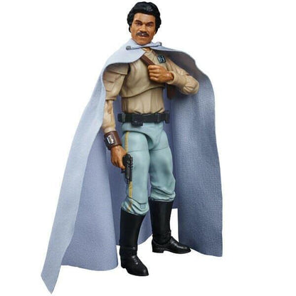 Figura General Lando Calrissian com capa azul-clara e farda bege