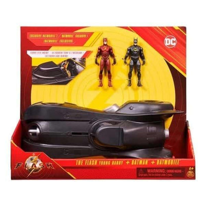 The Flash (2023) - Batmobile com as figuras do Flash e do Batman - Brincatoys