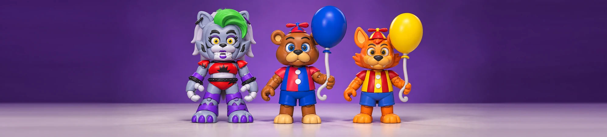 Seleção de brinquedos da coleção Five Nights at Freddy's