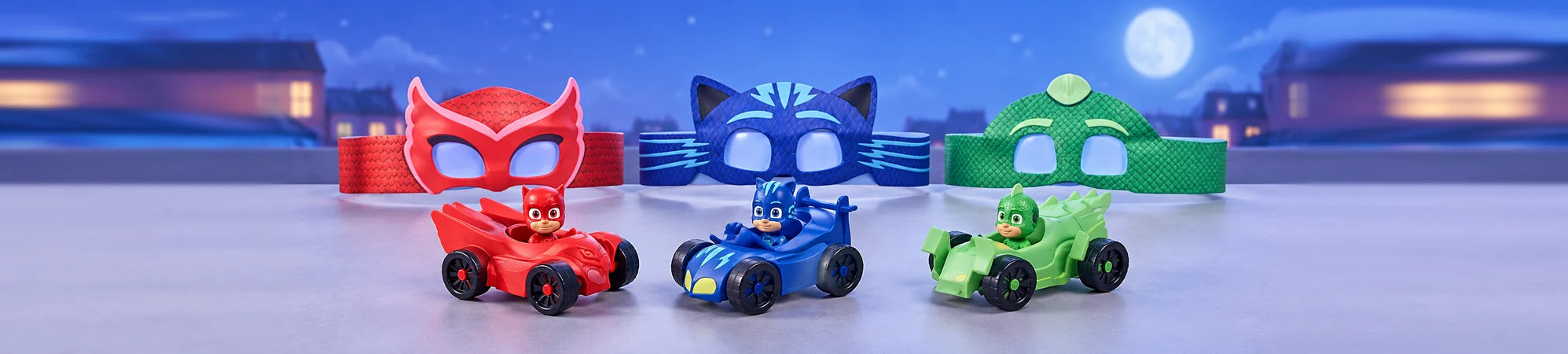 Seleção de brinquedos da coleção PJ Masks